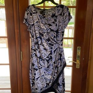 INC stunning blue short sleeve dress size Large